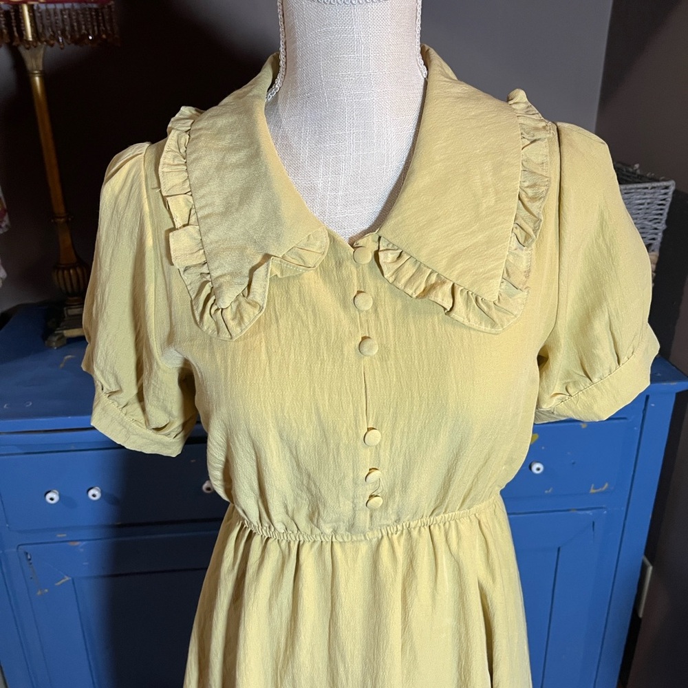 Grace & Chili vintage style DRESS SMALL soft Mustard color NWT 2011 - Picture 2 of 9